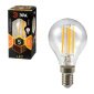 Лампа светодиодная филаментная ЭРА, 5 (40) Вт, цоколь E14, шар, теплый белый свет, 30000 ч., F-LED Р45-5w-827-E14