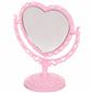 Зеркало настольное в пластиковой оправе Версаль - Сердце цвет розовый,голубой, двухстороннее 20см