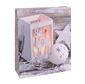 Пакет подарочный с мат.лам. и глиттером Dream cards 26х32х10см (L) Новогодний светильник с оленем