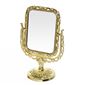 Зеркало настольное в пластиковой оправе Версаль - Прямоугольник цвет золото, двухстороннее 22см