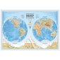 Карта "Мир. Полушария" физическая Globen, 1:37млн., 1010*690мм, с ламинацией, европодвес