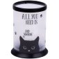 Подставка-стакан MESHU "Black Cat", пластиковая, прозрачная