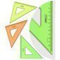 Треугольник 45°, 12см СТАММ, пластиковый, прозрачный, неоновые цвета, ассорти