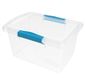 Ящик для хранения Laconic mini пластиковый прозрачный с защелками небесными 2,5 л