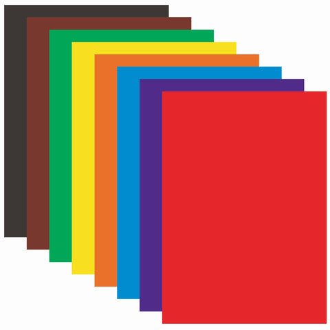 Цветная бумага, А4, мелованная (глянцевая), 16 листов 8 цветов, на скобе, ЮНЛАНДИЯ, 200х280 мм, "ПОЛЁТ", 129553