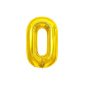 Воздушный шар, 40", MESHU,  цифра 0, золотой, фольгированный