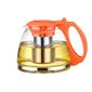 Чайник  стеклянный TimA ГОДЖИ оранжевый 1300мл с ситом, пластик. ручка + крышка