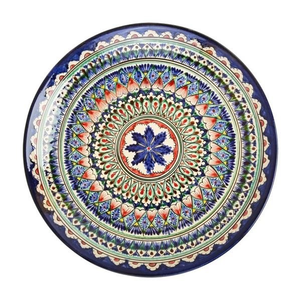 Ляган Риштанская Керамика 34 см. глубокий, цвет синий