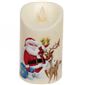 Сувенир с подсветкой Свеча с Дедом Морозом 7,5*12,5см (пламя колышется)