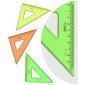 Треугольник 45°, 9см СТАММ, пластиковый, прозрачный, неоновые цвета, ассорти