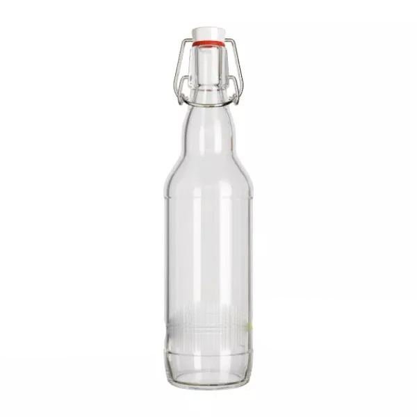 Бутылка бугельная с пробкой, 1 л, цвет прозрачный, №1