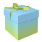 Коробка складная подарочная MESHU "Duotone. Blue-Green gradient", (15*15*15см), с лентой