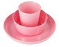 Набор детской посуды (тарелка, миска, стакан) розовый перламутр